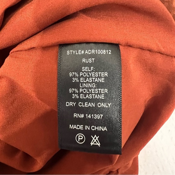 ASTR Cinched Open Back Satin Copper Rust Floral Rose Animal Ruffle Dress - Picture 11 of 13